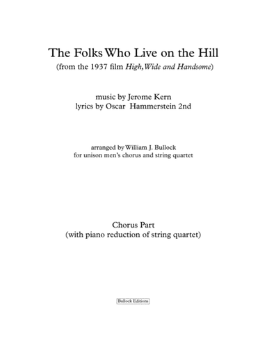 The Folks Who Live On The Hill (arr. William J. Bullock)