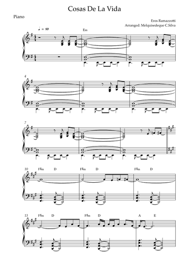 Cosas De La Vida (arr. Melquisedeque C.Silva)
