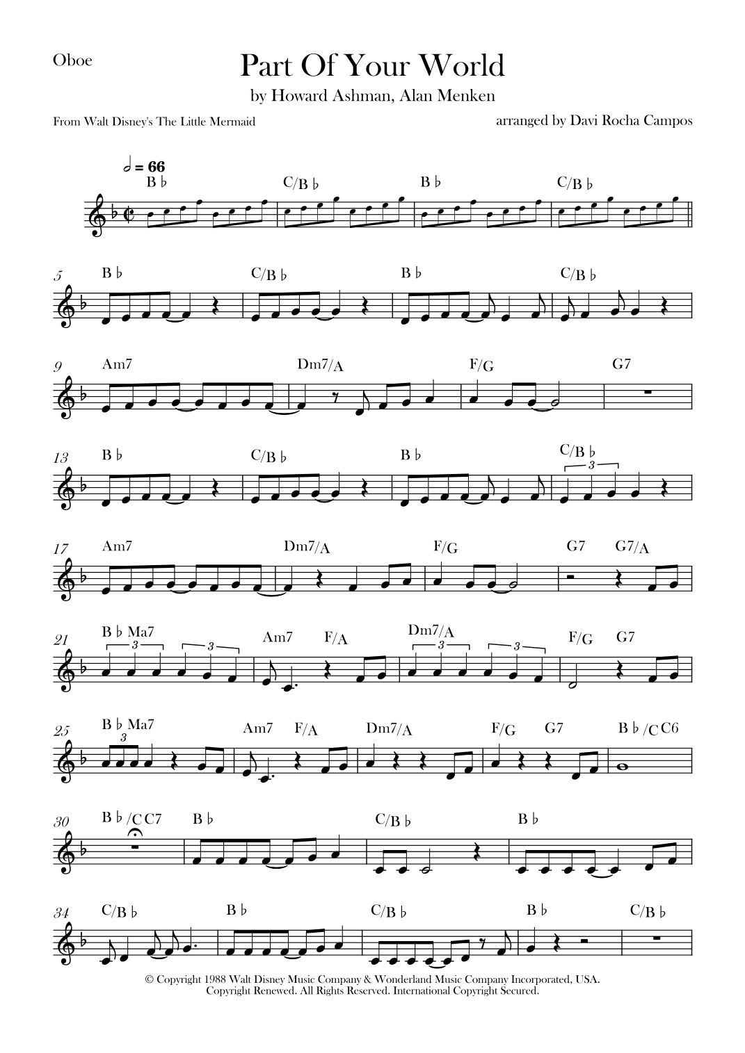 Part Of Your World (arr. Davi Rocha Campos)