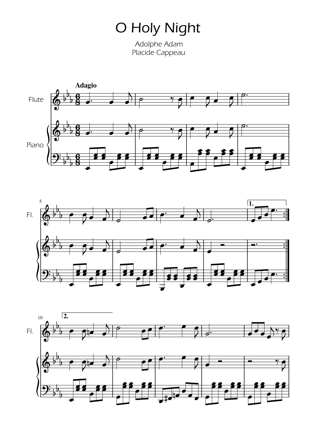 O Holy Night - Flute Solo w/ Piano (arr. Ygor Nunes)