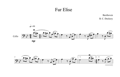 Fur Elise (Cello Solo) (arr. B. C. Dockery)