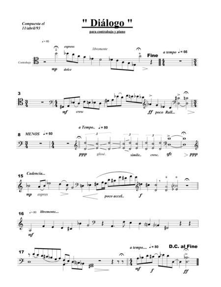 Dialogo for Double Bass and Piano