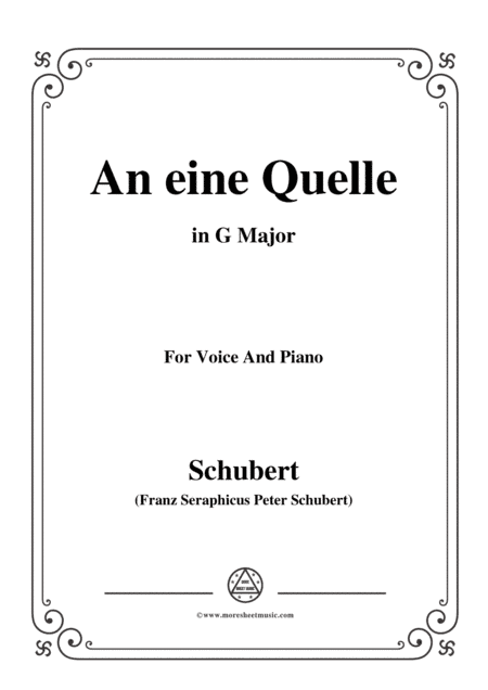 Schubert-An eine Quelle,in G Major,Op.109 No.3,for Voice and Piano (arr. MSM)