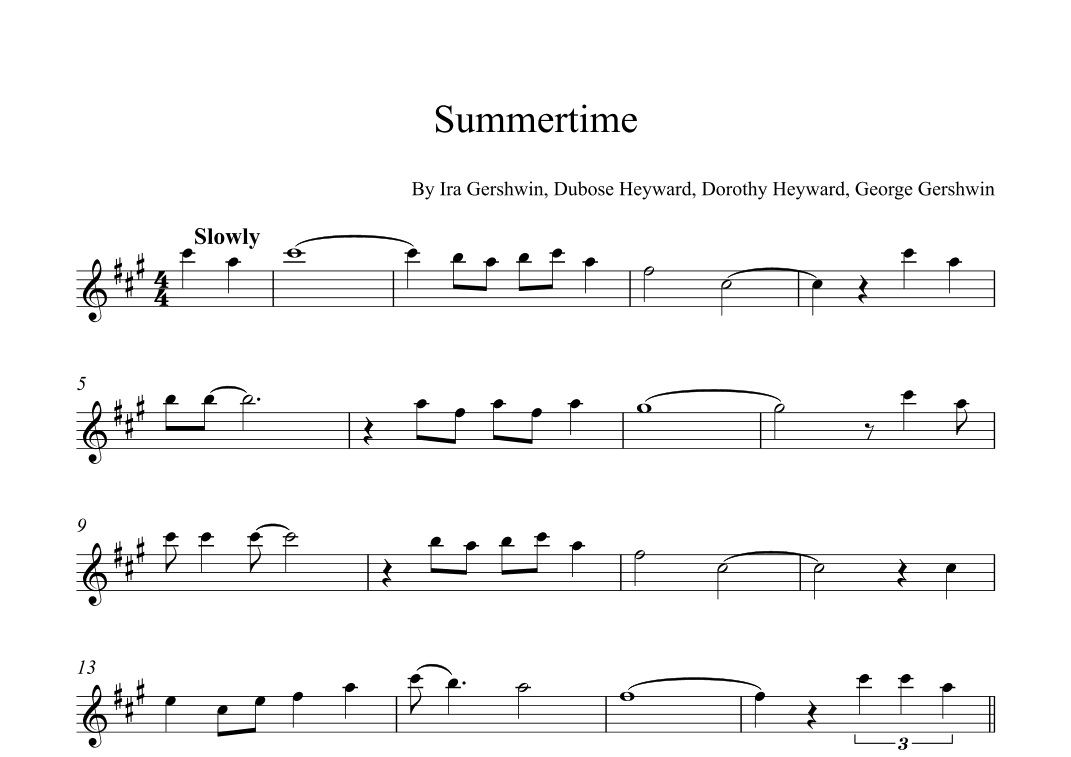 Summertime (arr. Alex Nunes Rodrigues)