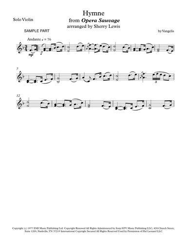 Hymne (arr. Sherry Lewis)