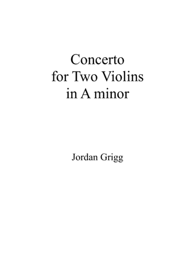Concerto in A minor for Two Violins No. 2