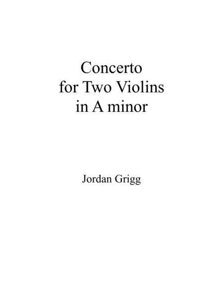 Concerto in A minor for Two Violins No. 2