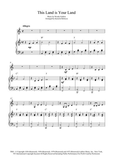 This Land Is Your Land (arr. Kaiserin Rebecca)