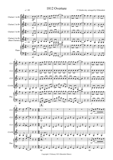 1812 Overture for Clarinet Quartet (arr. D.Burndrett)