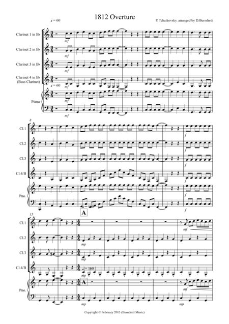 1812 Overture for Clarinet Quartet (arr. D.Burndrett)