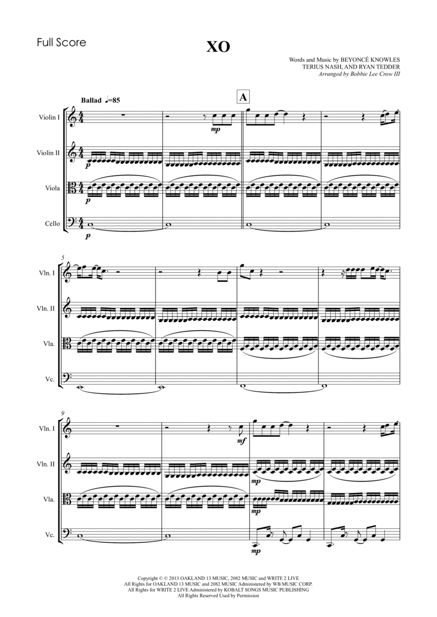 Xo (arr. BLC3Music Services LLC)