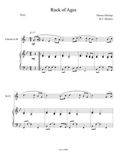 Rock of Ages (Clarinet Solo with Piano Accompaniment) (arr. B. C. Dockery)