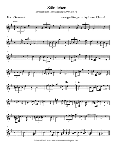 Ständchen from Schubert's Schwangesang (arr. Laura Glassel)