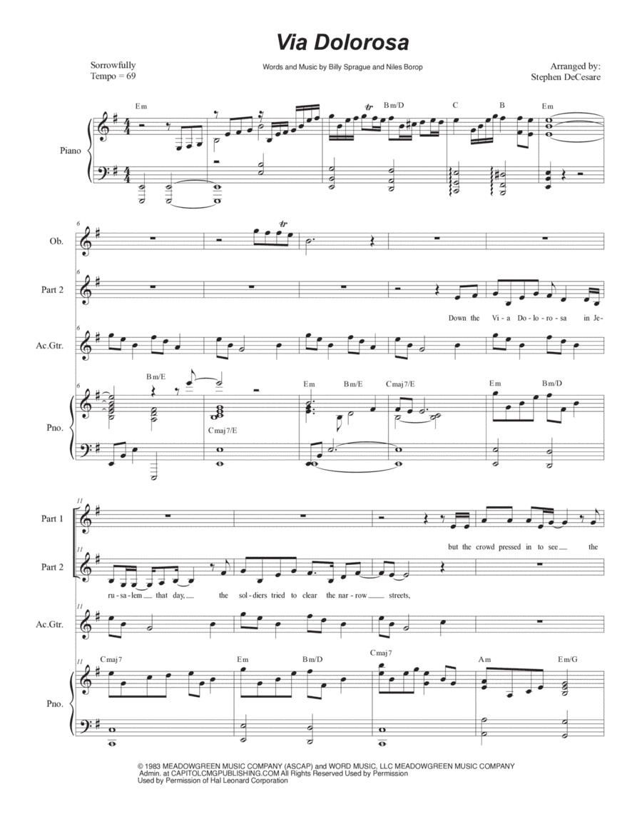 Via Dolorosa (arr. Stephen DeCesare)