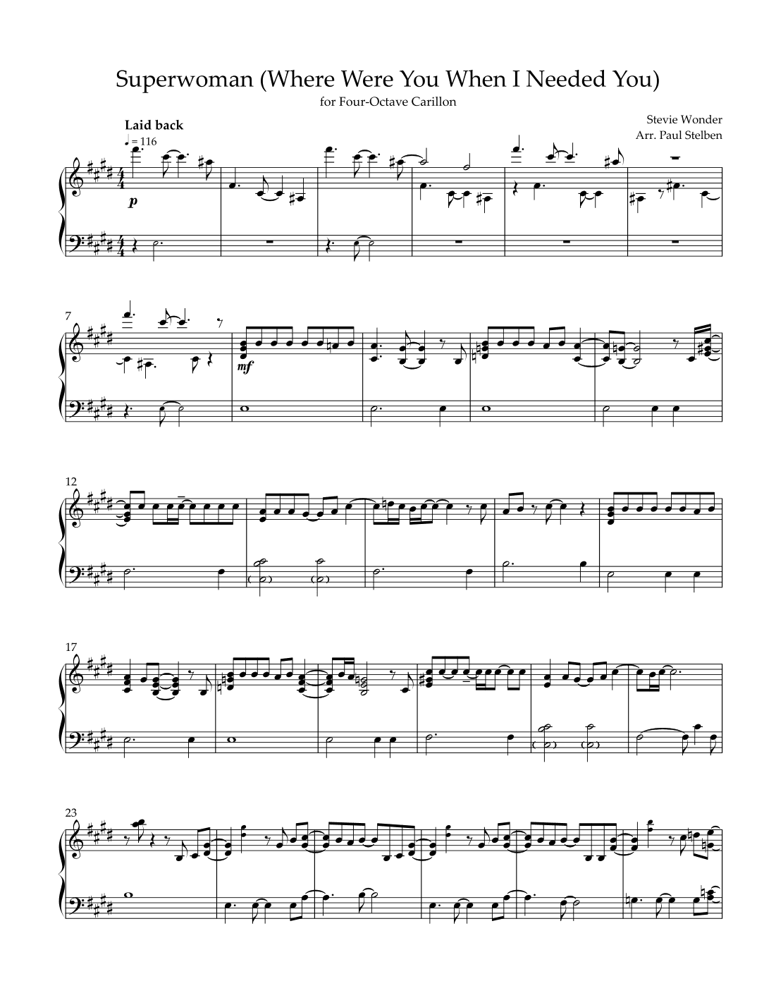 Superwoman (where Were You When I Needed You) (arr. Paul Stelben)
