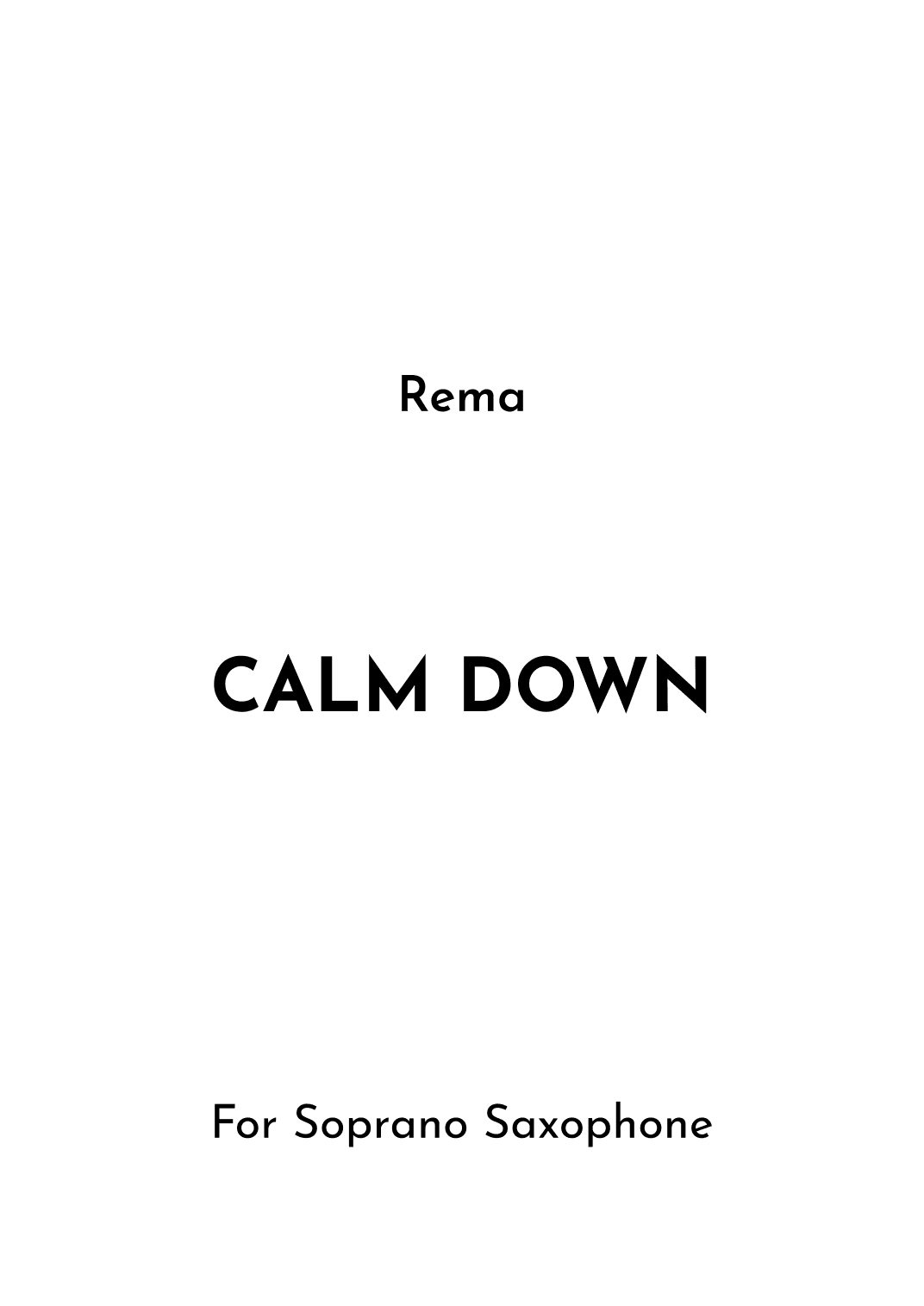 Calm Down (arr. Jireh J.)