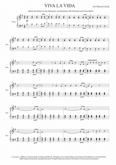Viva La Vida (arr. Darren Lloyd)