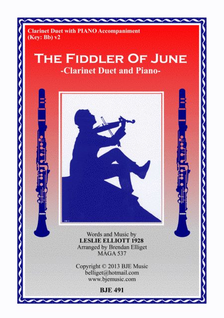 The Fiddler of june - Clarinet Duet and Piano Score  and Parts PDF (arr. Brendan Elliget MAGA 537)