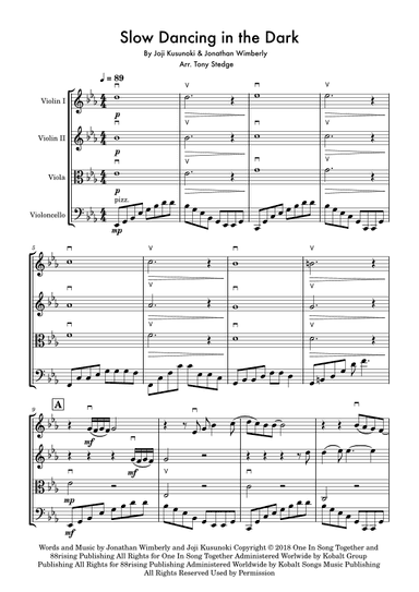 Slow Dancing In The Dark (arr. Tony Stedge (TonyStedge@outlook.com))