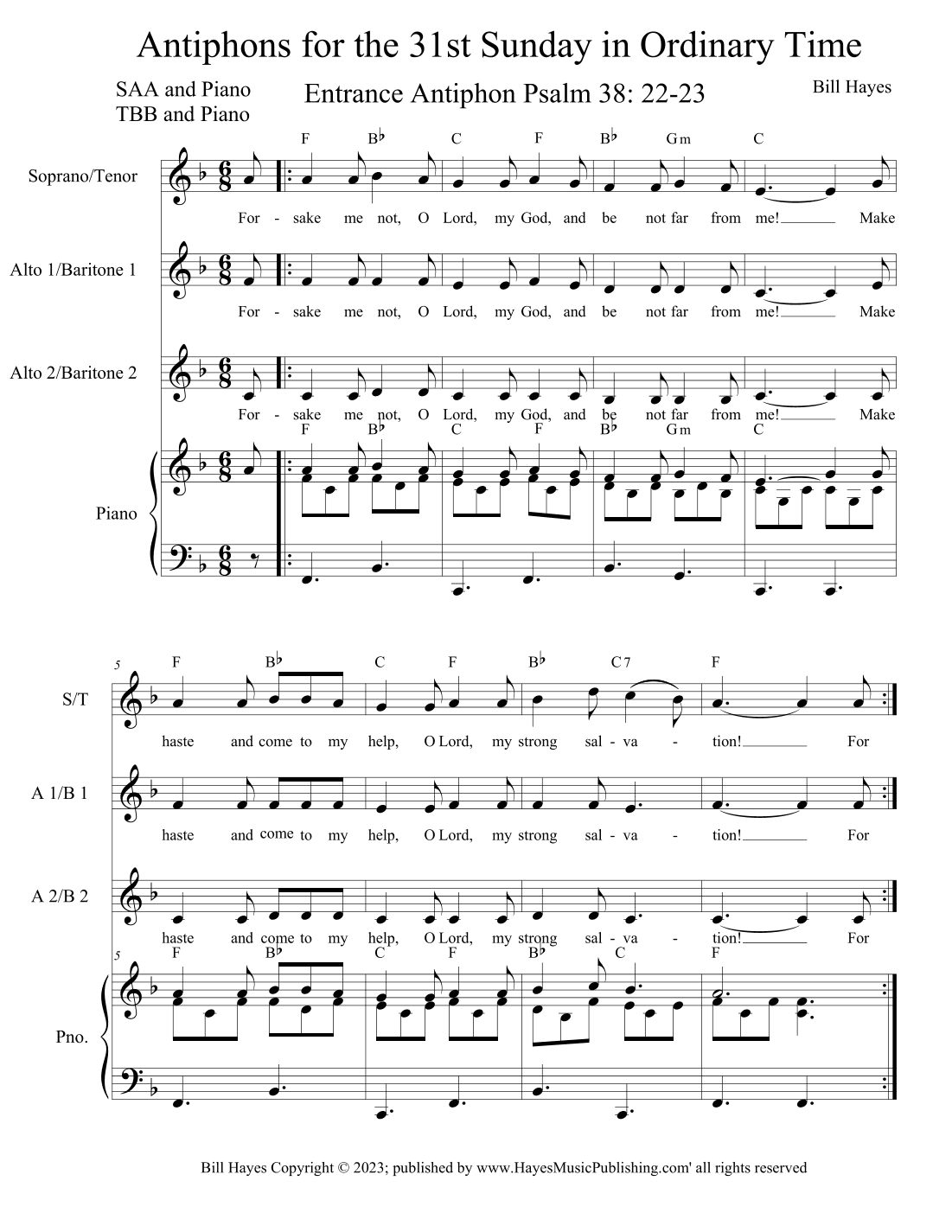 Antiphons for the 31st Sunday in Ordinary Time