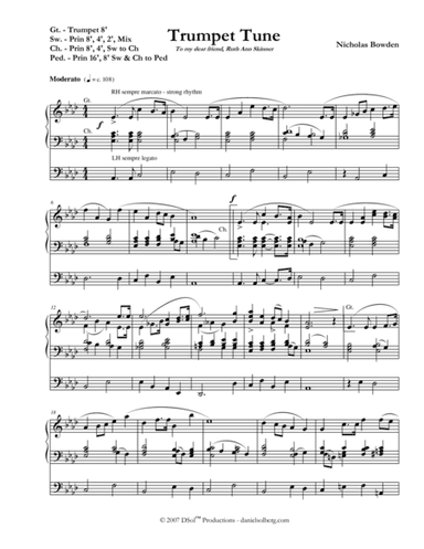 Trumpet Tune for organ and optional trumpet