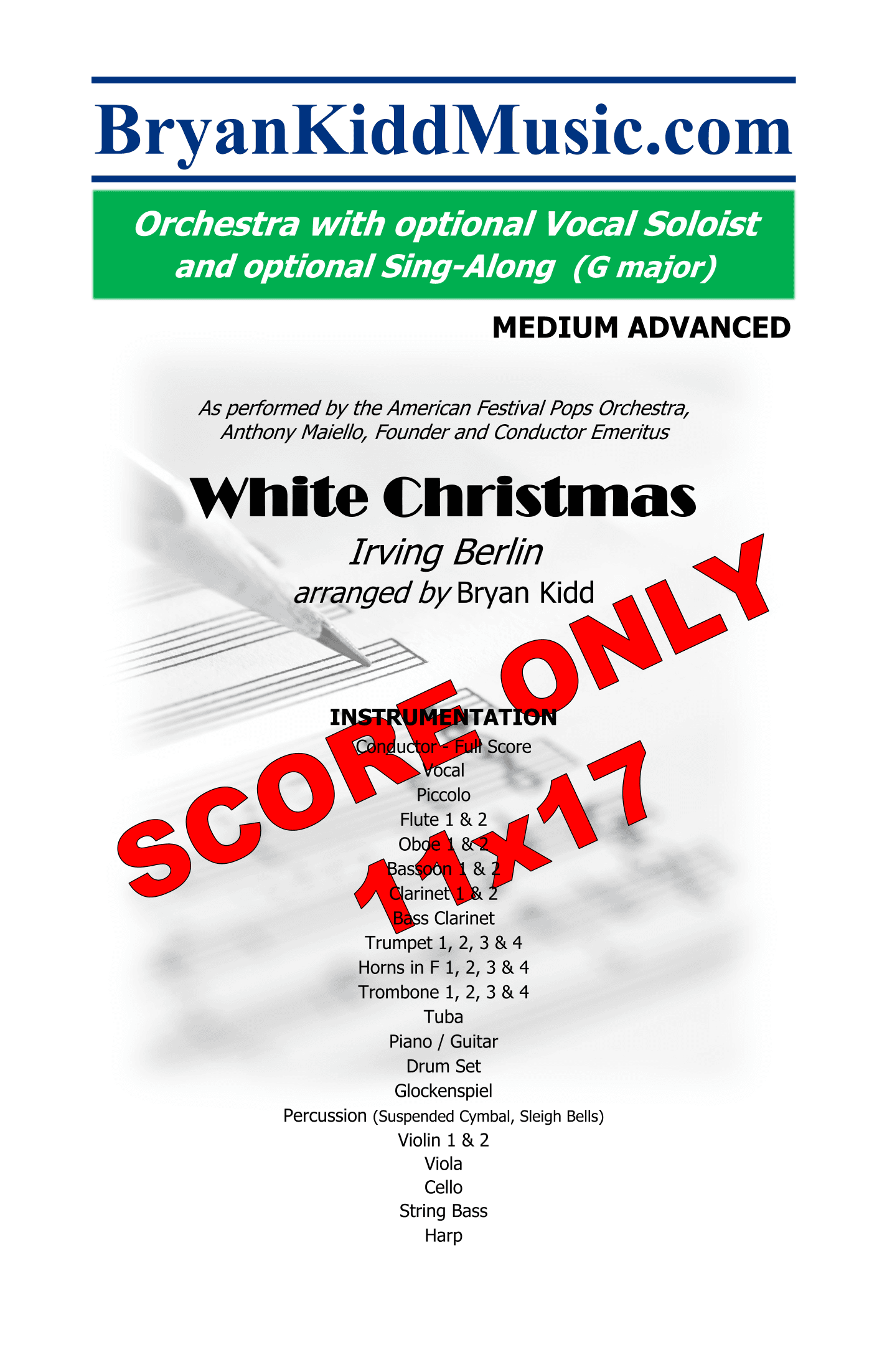 White Christmas - Score Only (arr. Bryan Kidd)