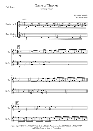 Game Of Thrones (arr. Fabio Britto)