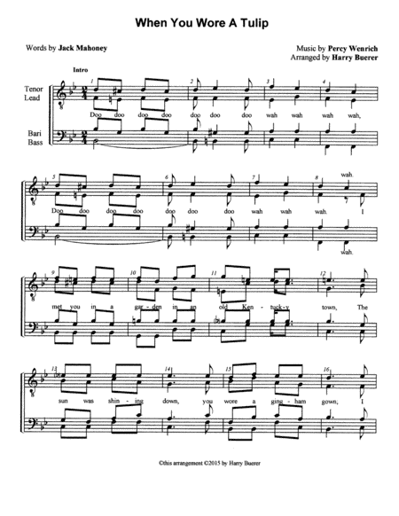 When You Wore A Tulip (arr. Harry Buerer)