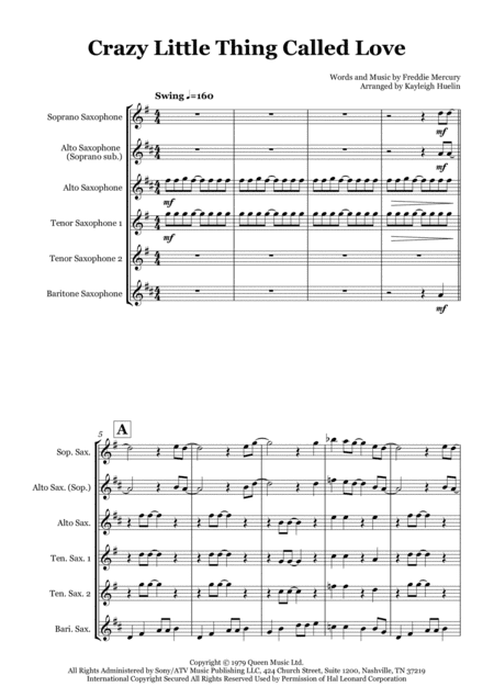 Crazy Little Thing Called Love (arr. Kayleigh Huelin)