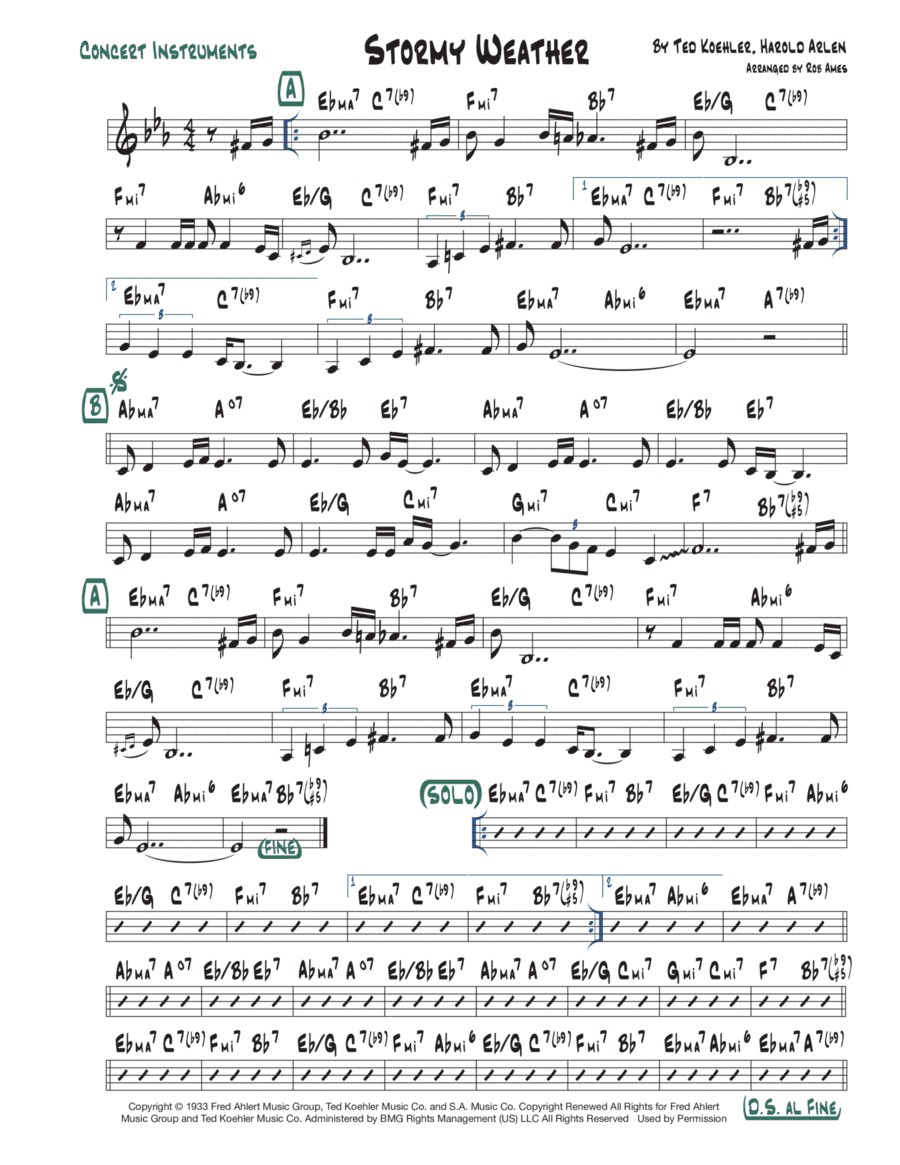 Stormy Weather (keeps Rainin' All The Time) (arr. Rob Ames)