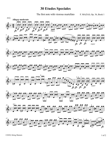 Mazas 75 Melodious & Progressive Studies Op 36, Book 1, No.12 (arr. String Masters)