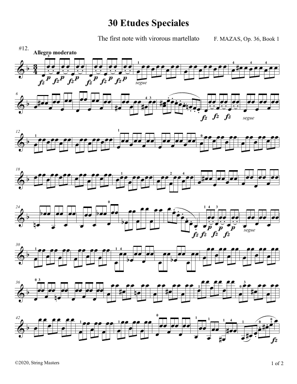 Mazas 75 Melodious & Progressive Studies Op 36, Book 1, No.12 (arr. String Masters)