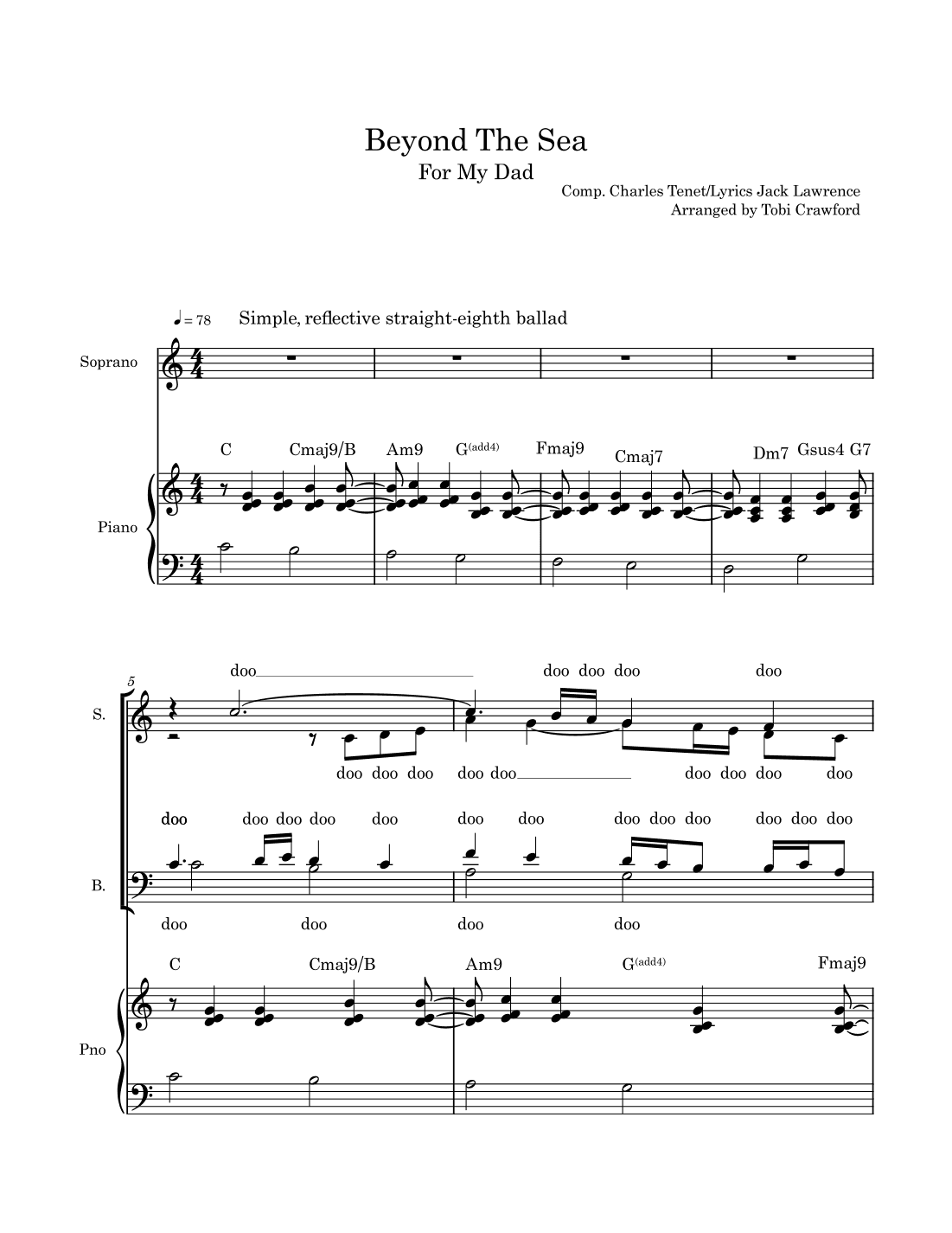 Beyond The Sea (arr. Tobi Crawford)