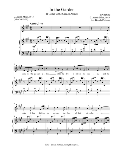 In the Garden (voice/piano), arr. Brenda Portman (arr. Brenda Portman)