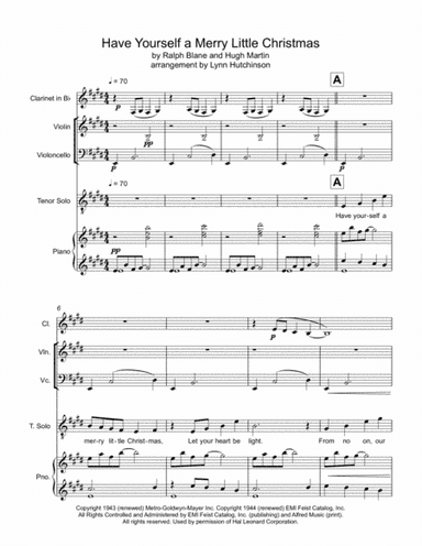 Have Yourself A Merry Little Christmas  from MEET ME IN ST. LOUIS (arr. Lynn Hutchinson)