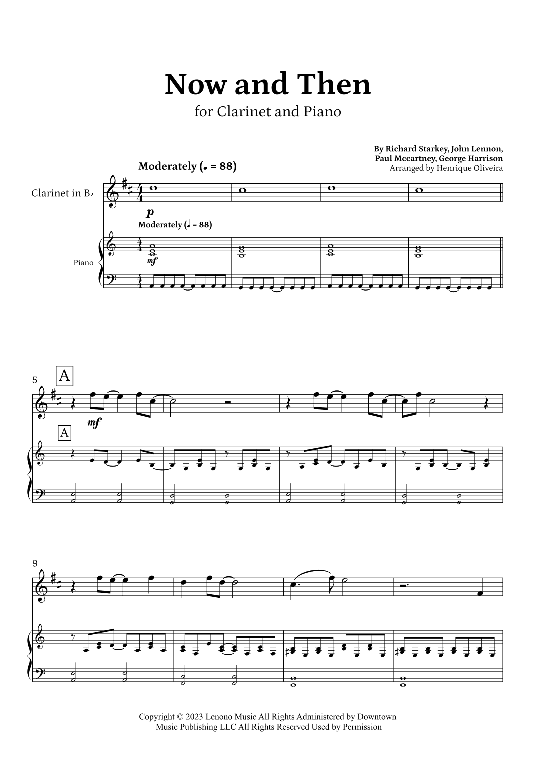 Now And Then (arr. Henrique Oliveira)