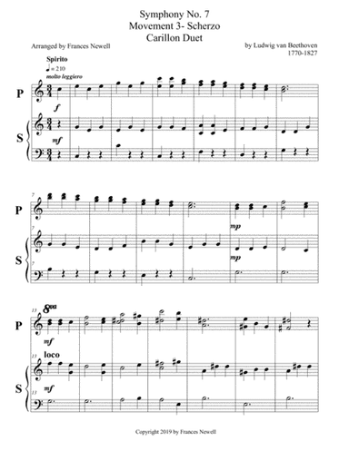Beethoven Symphony No. 7, Scherzo,Carillon DUET (arr. Frances Newell)