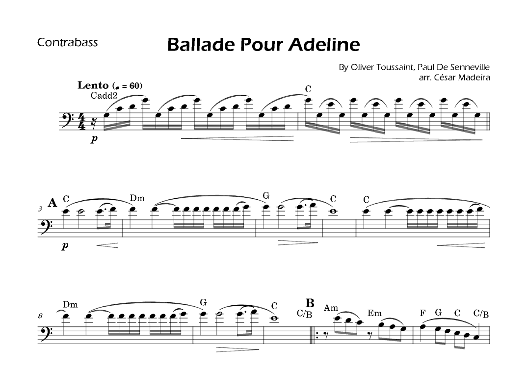 Ballade Pour Adeline (arr. César Madeira)