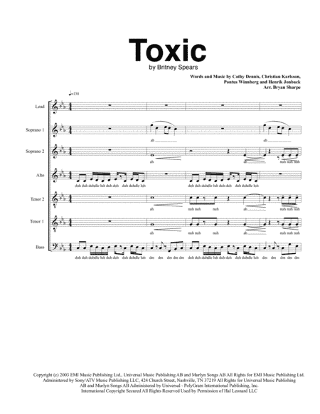 Toxic (arr. Bryan Sharpe)