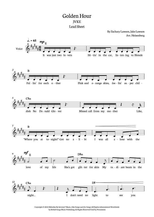 Golden Hour (arr. Heisenberg)
