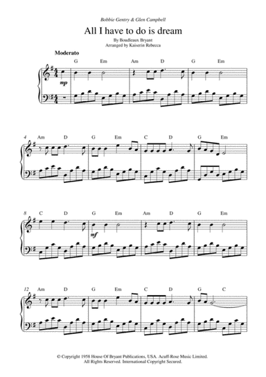 All I Have To Do Is Dream (arr. Kaiserin Rebecca)