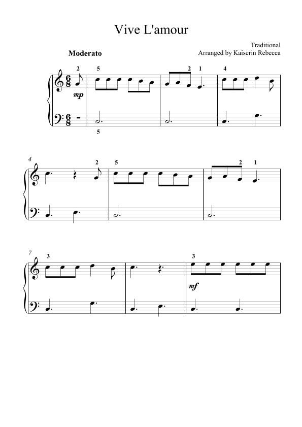 Vive L'amour (arr. Kaiserin Rebecca)