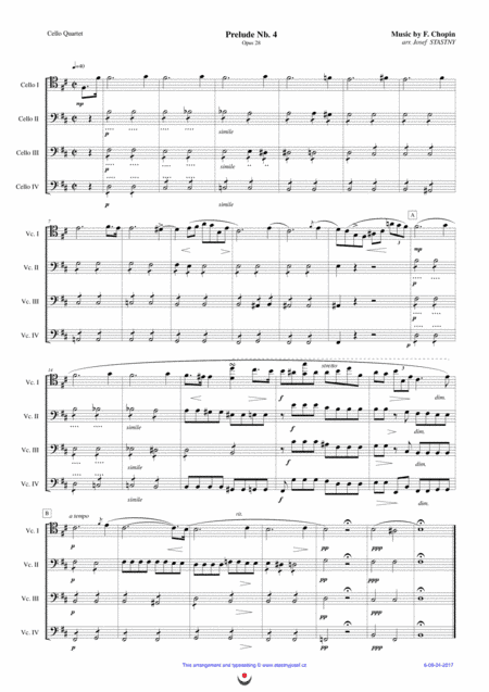 Preludes (Nb. 4 and Nb. 20) - Chopin (arr. Josef STASTNY)