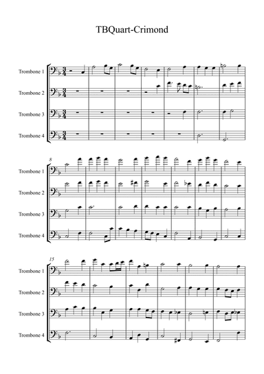 Crimond for trombone quartet (arr. Adapted and arranged by David Watson)