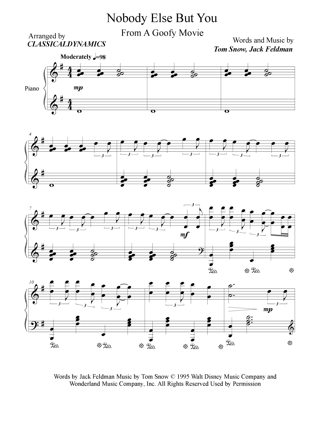 Nobody Else But You (arr. ClassicalDynamics)