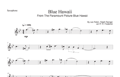 Blue Hawaii (arr. P. R. Frederick)