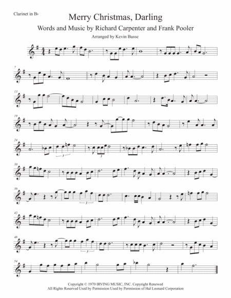 Merry Christmas, Darling (arr. Kevin Busse)