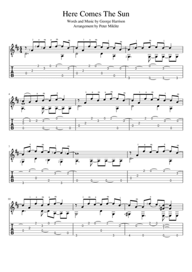 Here Comes The Sun (arr. Peter Miklitz)