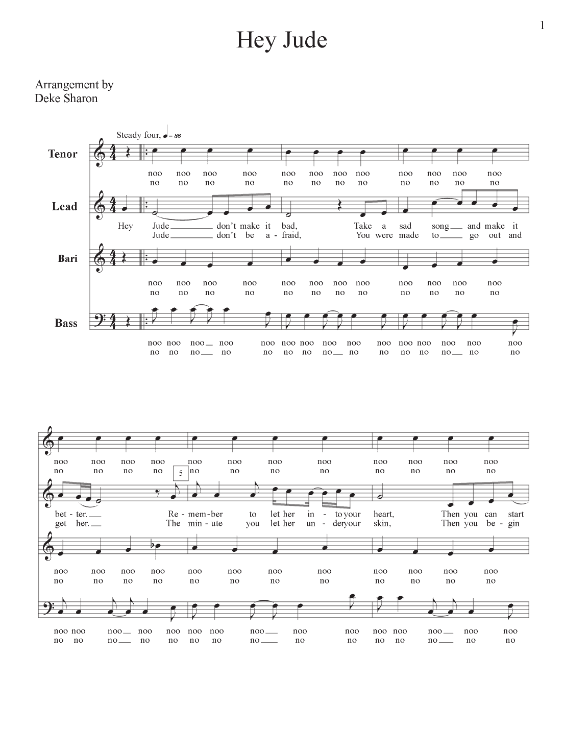 Hey Jude (arr. Deke Sharon)