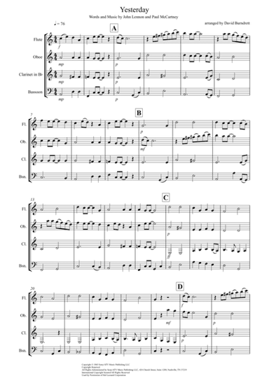 Yesterday (arr. David Burndrett)